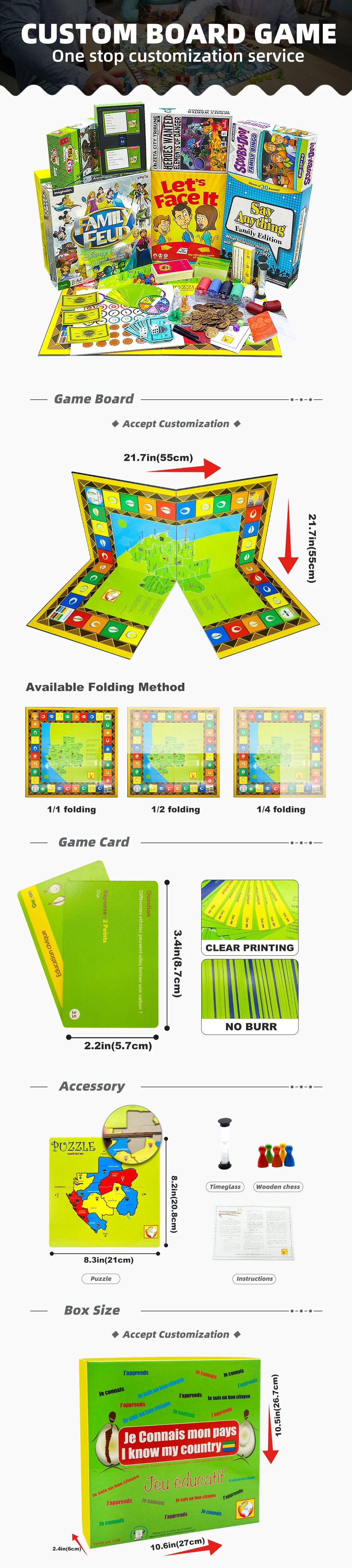 Free Sample Hot Selling High Quality Board Game Custom Drinking Game Accessories Figures Bag Affirmation Cards